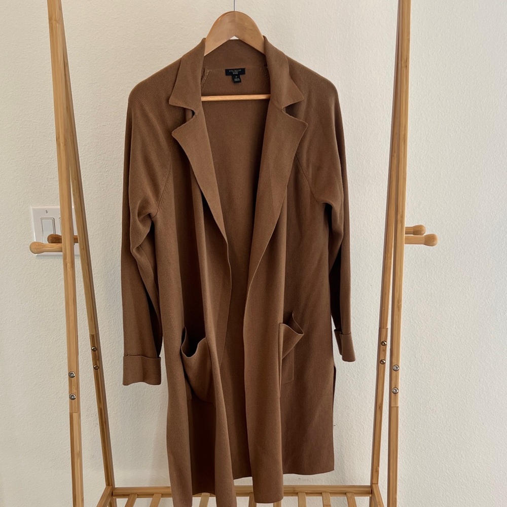 Ann Taylor Factory Brown cardigan open front Coat